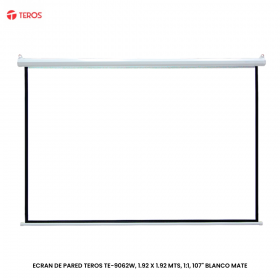 ECRAN DE PARED TEROS TE-9062W, 1.92 X 1.92 MTS, 1:1, 107" BLANCO MATE