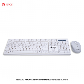 TECLADO + MOUSE TEROS INALAMBRICO TE-5016S BLANCO