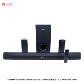 SISTEMA DE AUDIO 5.1 TEROS LEGACY TE-LEG6053BLK, BT 5.3, 200W, USB, HDMI