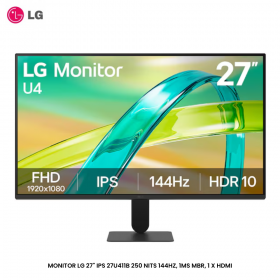 MONITOR LG 27" IPS 27U411B 250 NITS 144HZ, 1MS MBR, 1 X HDMI