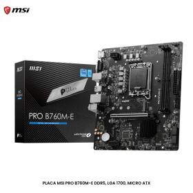 PLACA MSI PRO B760M-E DDR5, LGA 1700, MICRO ATX