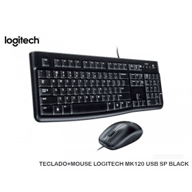 TECLADO+MOUSE LOGITECH MK120 USB SP BLACK
