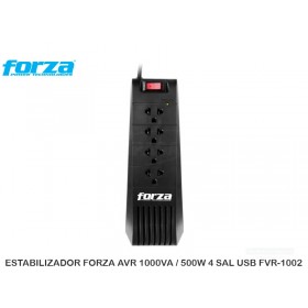 ESTABILIZADOR FORZA AVR 1000VA / 500W 4 SAL USB FVR-1002