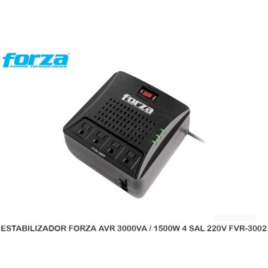ESTABILIZADOR FORZA AVR 3000VA / 1500W 4 SAL 220V FVR-3002