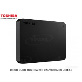 DISCO DURO EXTERNO TOSHIBA 2TB CANVIO BASICS, CONEXION USB 3.0, UNIDAD DE  ALMACENAMIENTO PORTABLE, NEGRO (HDTB520XK3AA)