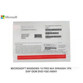 MICROSOFT WINDOWS 10 PRO X64 SPANISH 1PK DSP OEM DVD FQC-08981