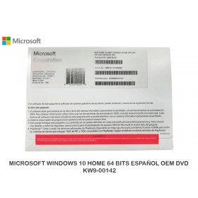 MICROSOFT WINDOWS 10 HOME 64 BITS ESPAÑOL OEM DVD KW9-00142