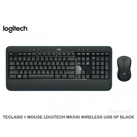 TECLADO + MOUSE LOGITECH MK540 WIRELESS USB SP BLACK